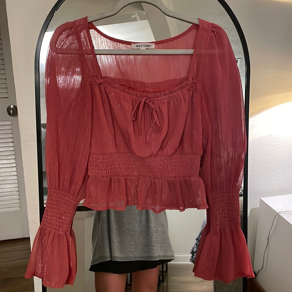 Wild Honey Pink Cinched Blouse
